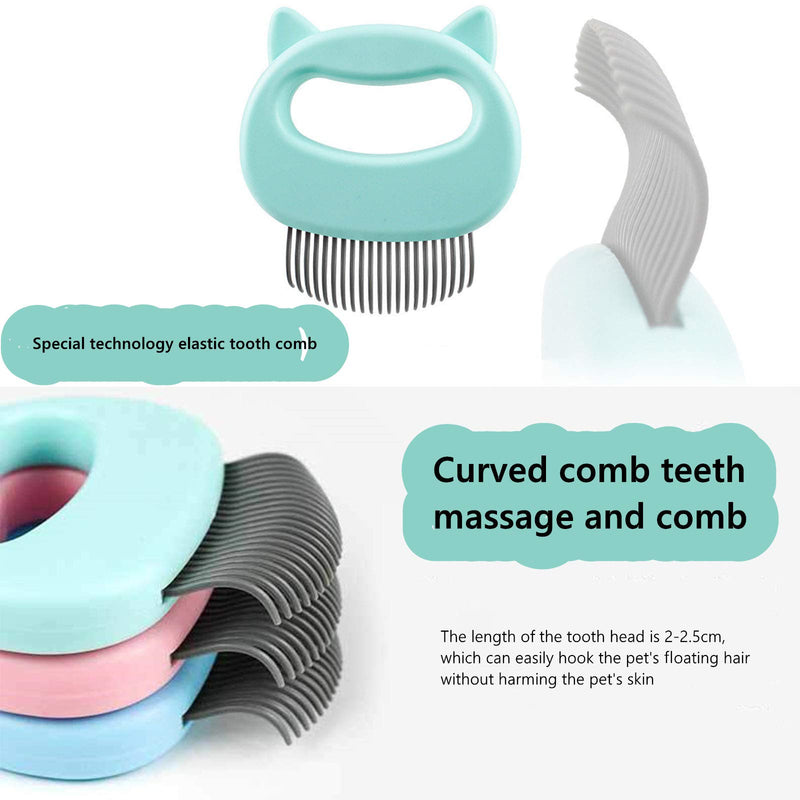 [Australia] - N/P 3 Pcs Cat Massage Shell Comb Pet Hair Removal Massaging Shell Comb Removing Knots and Tangles Grooming Tool Fit for Pet Short & Long Hair 