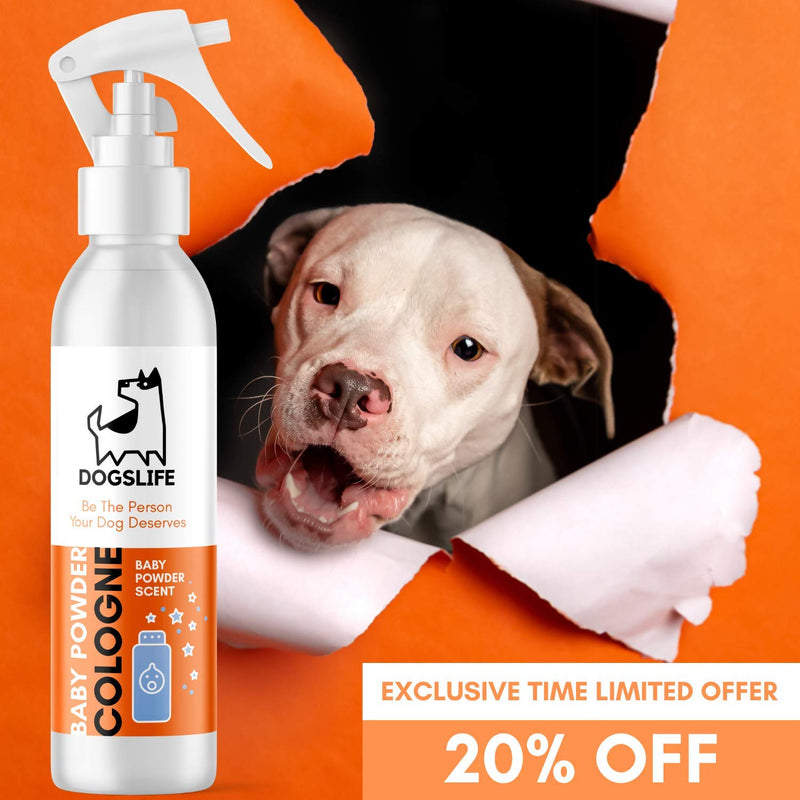 Baby Powder Dog Cologne | Replenishes, Deodorises & Conditions Coats | 2-in-1 Cologne & Conditioner | Natural Lasting Cologne For Dogs | 250ml Perfume Spray For Dogs & Puppies Baby Powder - PawsPlanet Australia