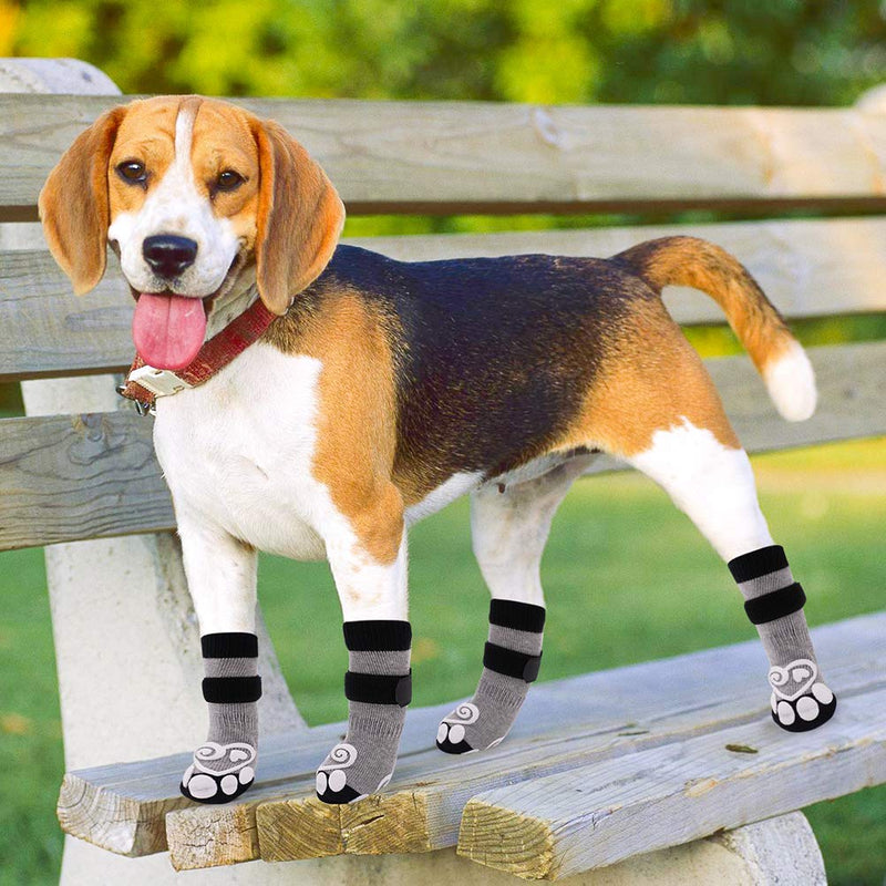 KOOLTAIL Dog Socks Anti-Slip Dog Paw Protector Dog Boots 2 Pairs Adjustable Dog Socks for Pet Indoor & Outdoor Walking Small - PawsPlanet Australia