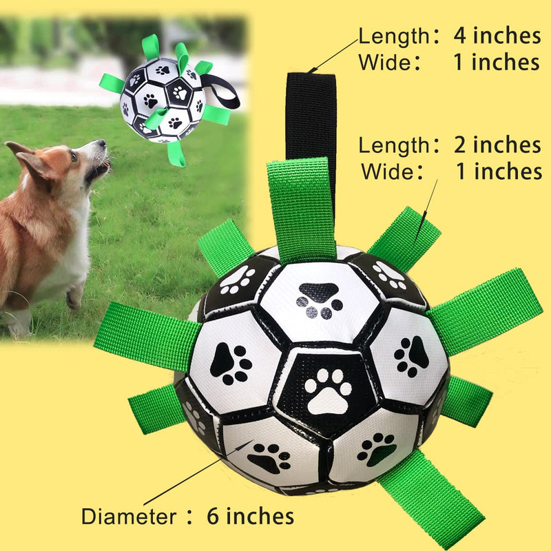 Interactive Soccer Ball Toy with Grab Tabs,Dog Birthday Gift,Jolly Ball for Dog,Durable Puppy Toy for Tug of War,Water Ball for Small&Medium Dog,Indoor Outdoor Dog Football,Training Dog Ball,pet Ball Interactive Dog Soccer Ball(1PACK) - PawsPlanet Australia