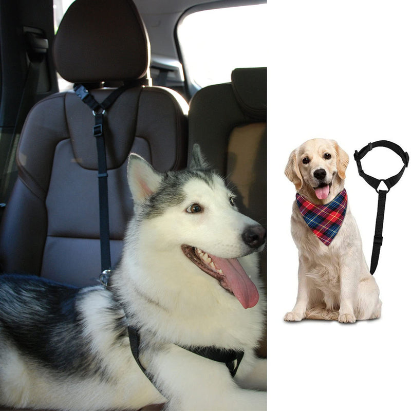 Adjustable car dog leash 2 in 1 adjustable seat belt dog car, dog car seat belts, universal dog belt for car headrest, dog seat belt for car for all dog breeds - PawsPlanet Australia