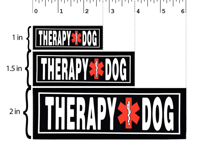 [Australia] - Dogline Therapy Dog Patches for Harnesses and Vests Removable 3D Rubber Patches with Hook Backing for Small Medium or Large Working Dogs 1" x 2.75" - Two Patches 