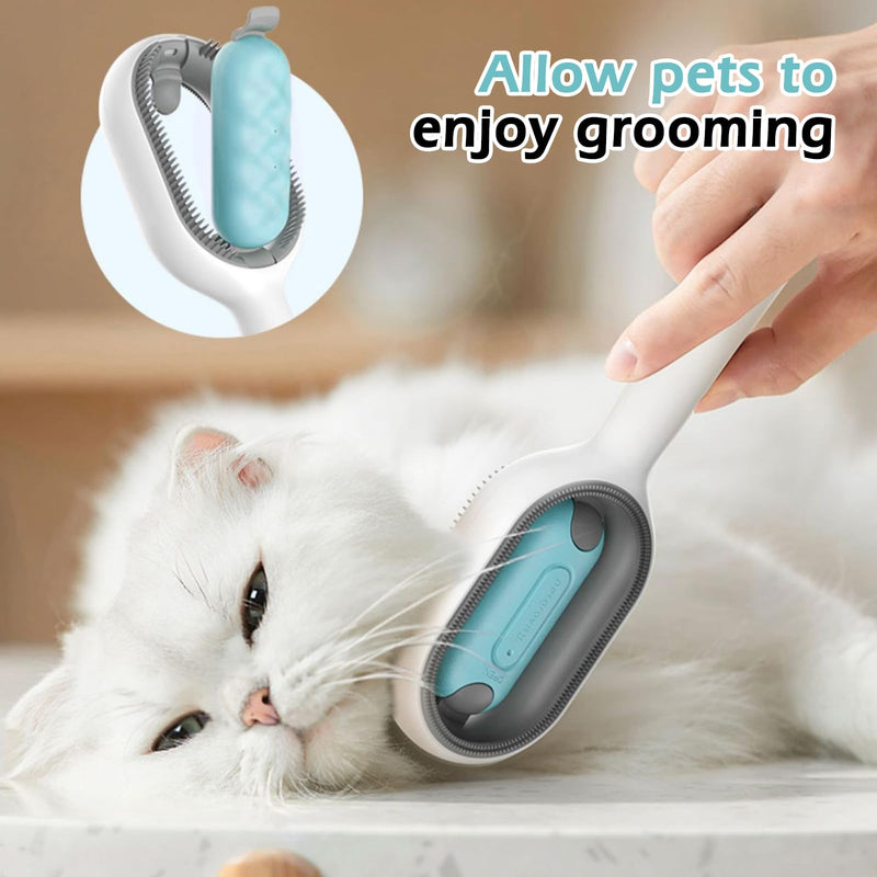 Pet Hair Removal Comb with Water Tank, Sporgo 4-in-1 Universal Cleaning Brush for Pet Hair with Wet Wipes, Multifunctional Cat Hair Brush Dog Brush for Massage (Long Hair/Blue) Long Hair/Blue - PawsPlanet Australia