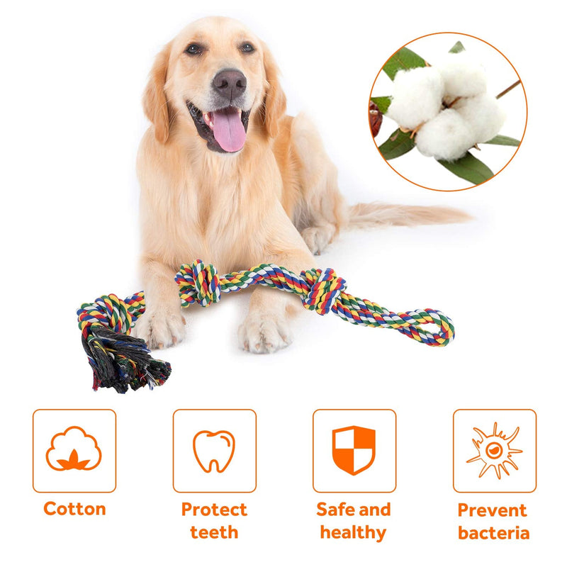 VIEWLON XL Dog Rope Toys for Strong Large Dogs, Sturdy 3-Knots Rope Tug, Durable Dog Chew Toy for Aggressive Chewers/Tug of War, 26inch Interactive Rope Chew Toys for Large Medium Dog Teeth Cleaning. Multi-colour - PawsPlanet Australia