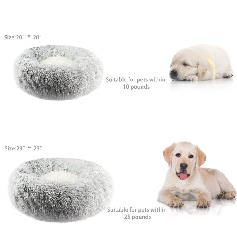 Dog Beds Calming Donut Cuddler, Washable Round Dog Bed for Small Dogs, Machine Washable, Waterproof Bottom, for Joint-Relief and Sleep Improvement 20" - PawsPlanet Australia