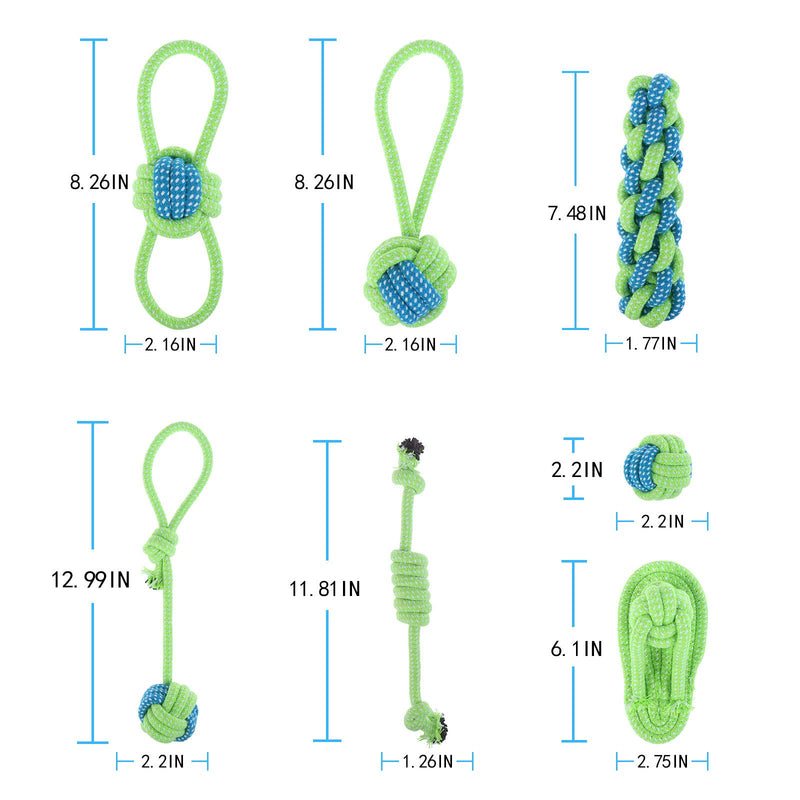 7 Pieces Dog Rope Toys Pet Rope Chew Toy Dog Chew Toy Teething Training Pet Supplies for Dog Interactive Toy Dental Health - PawsPlanet Australia