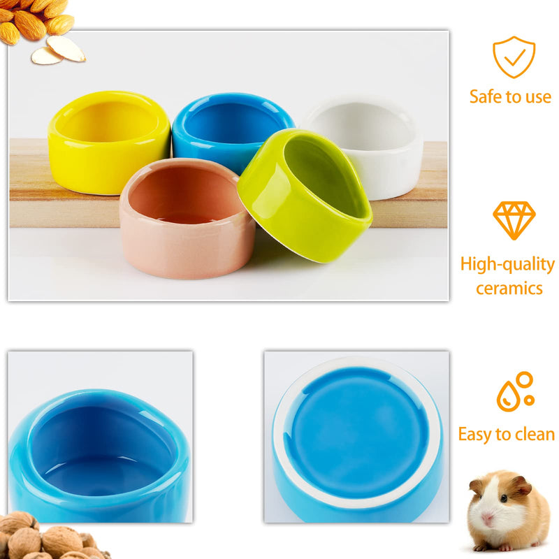 Fitlyiee Ceramic Chew-Resistant Hamster Bowl Dish for Hamsters Hedgehog Guinea Pig and More Small Animals Blue - PawsPlanet Australia