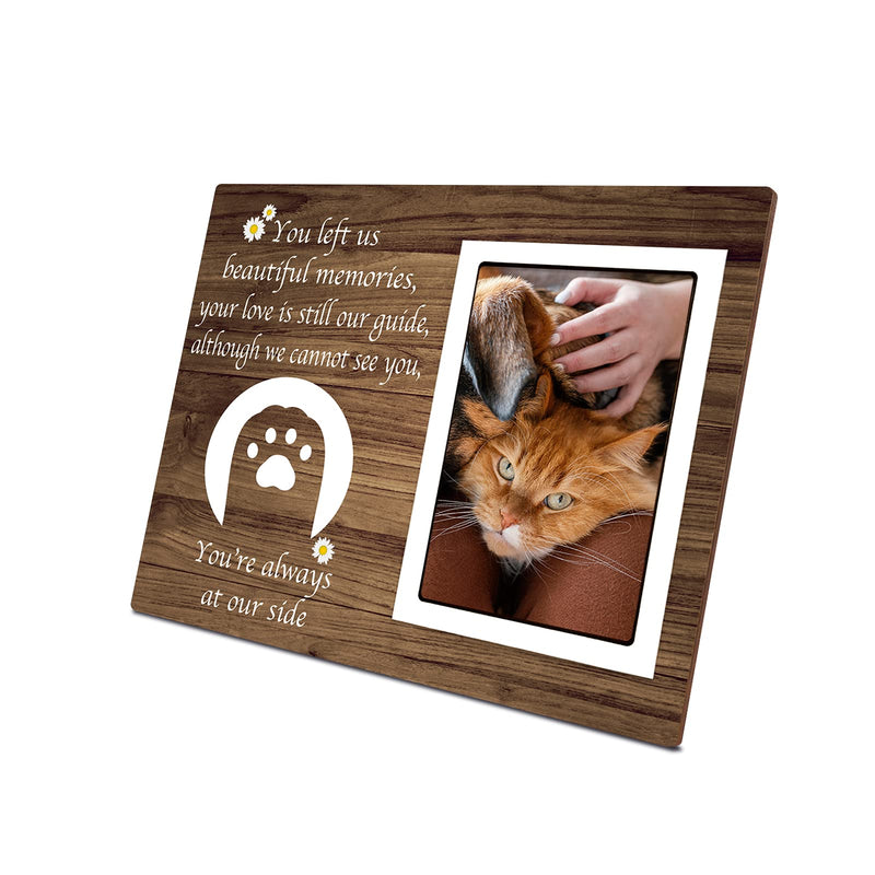 Cat Memorial Picture Frame - Sympathy Gifts for Loss of Pet, Pet Memorial Picture Frame 4x6 Inch for Cat Passed Away Gift, Pet Remembrance Gift, Paw Prints, Pet Loss Gifts cat 9851 - PawsPlanet Australia