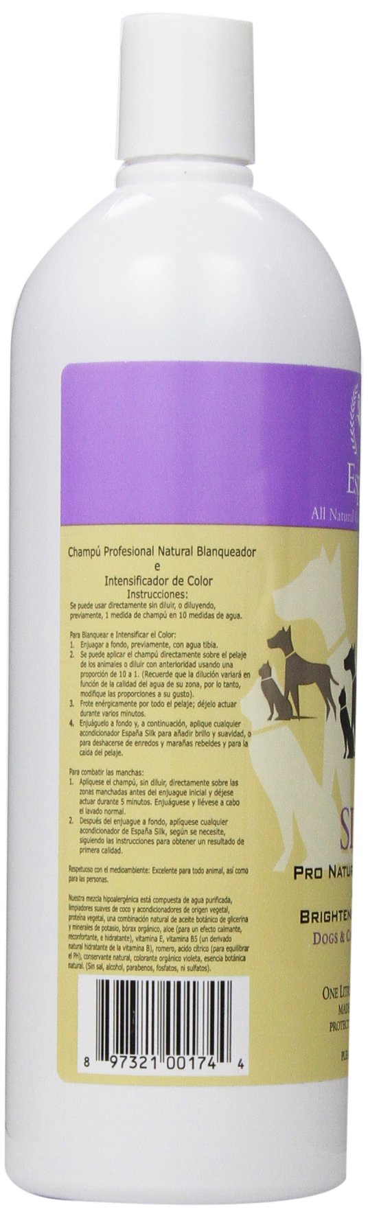 [Australia] - Espana Silk ESP0315DC Specially Formulated Silk Pro Whitening and Brightening Shampoo for Dogs and Cats 1L-33.82Oz Dog and Cat 