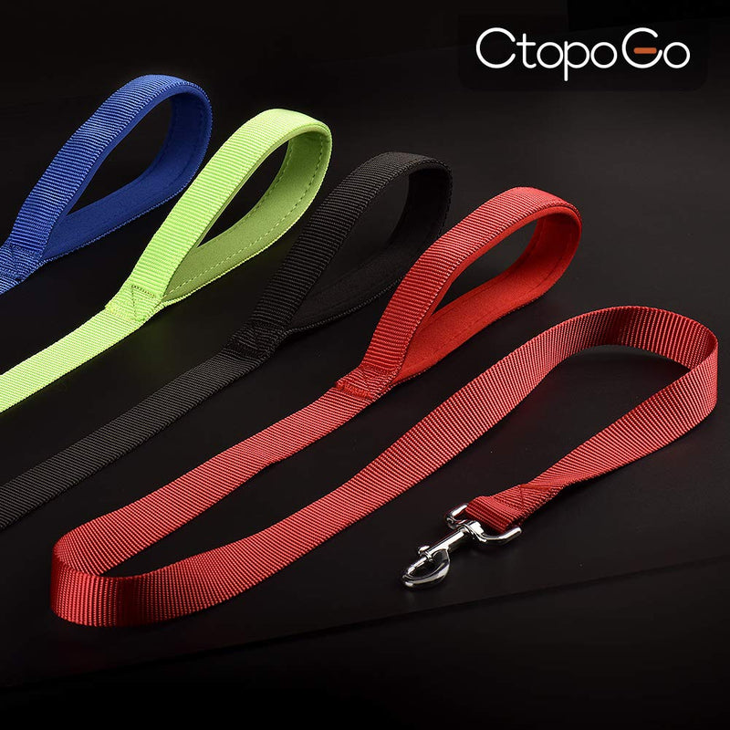 [Australia] - CtopoGo Nylon Dog Leash, with Padded Handles Dogs Leash, Strong and Durable Dog Pet Leashes Training,Walking Lead for Small to Large Dogs 47in Black 