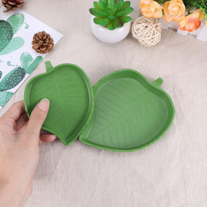 POPETPOP 2Pcs Leaf Design Plastic Prevent Tipping Moving and Chewing Food Dish Hamster Bowl for Small Rodents Gerbil Hamsters Mice Guinea Pig Cavy Hedgehog - PawsPlanet Australia