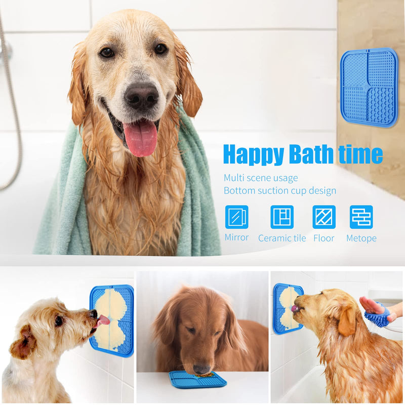 Licking Mat Slow Feeder for Dogs and Cats, Premium Lick Pad with Suction Cups for Dog Anxiety Relief, Slow Feeder Dog Bowls, Bathing, Grooming and Training (Blue) Blue - PawsPlanet Australia