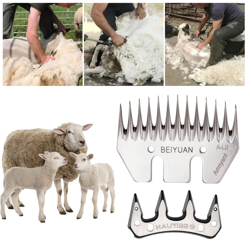 PROBEEALLYU 13 Teeth Replacement Sheep Blade For Sheep Shears Universal Wool Comb Cutter Shearing Clipper Scissor Sheep Goats Alpaca Cattle Animal Farm (Straight) Straight - PawsPlanet Australia