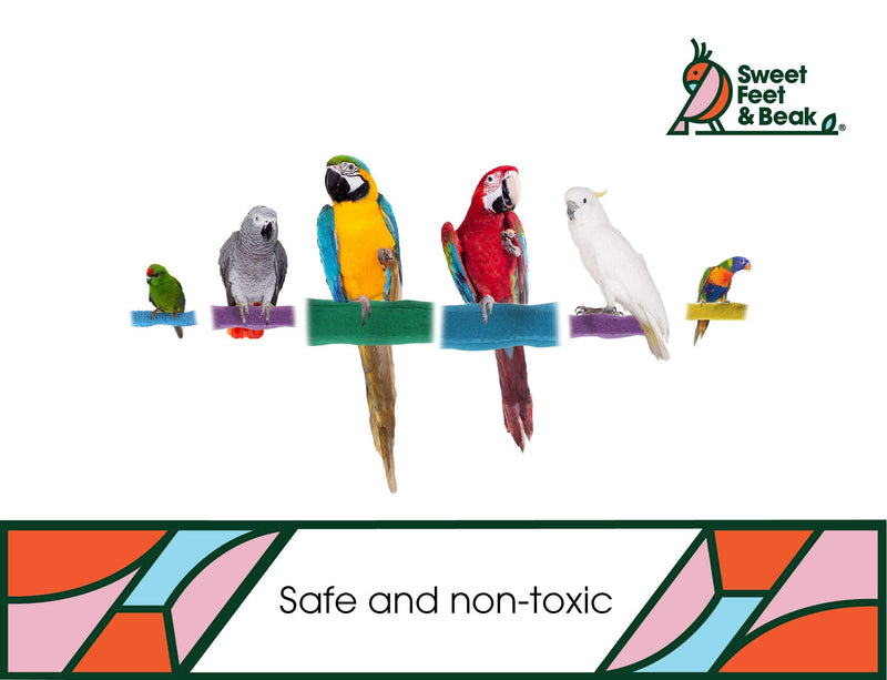 Sweet Feet and Beak Comfort Grip Safety Perch for Bird Cages - Patented Pumice Perch for Birds to Keep Nails and Beaks in Top Condition - Safe Easy to Install Bird Cage Accessories X-Small 4.5" Blue - PawsPlanet Australia