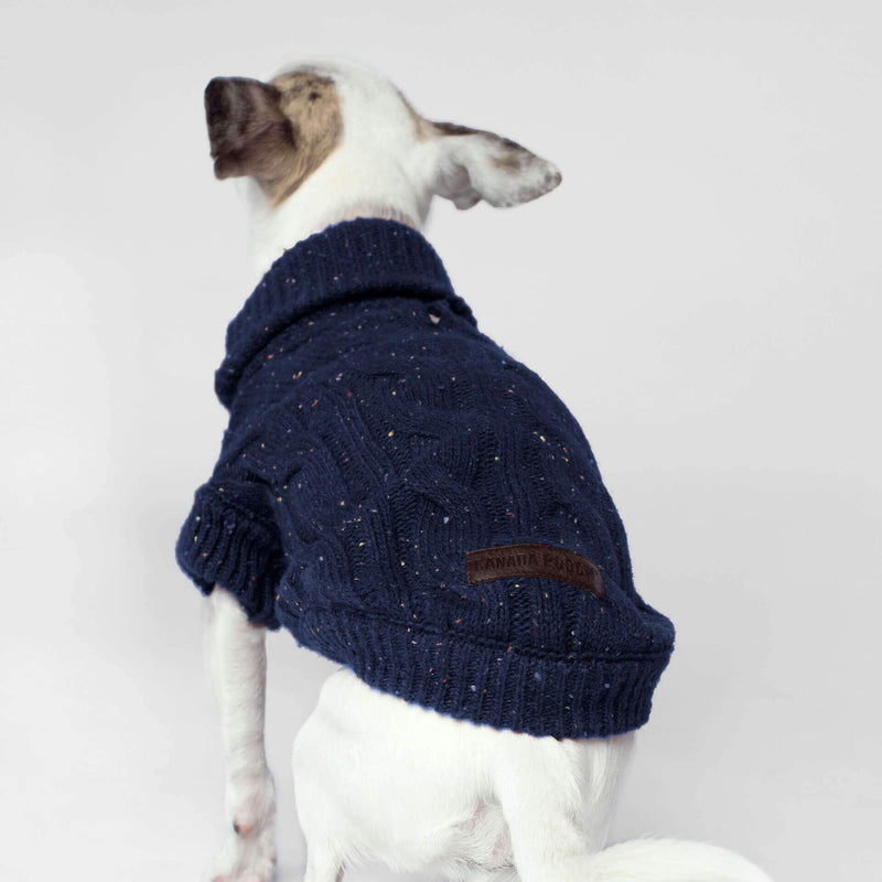 Canada Pooch Cp01296 Cambridge Cableknit Sweater Blue Size 20 - PawsPlanet Australia