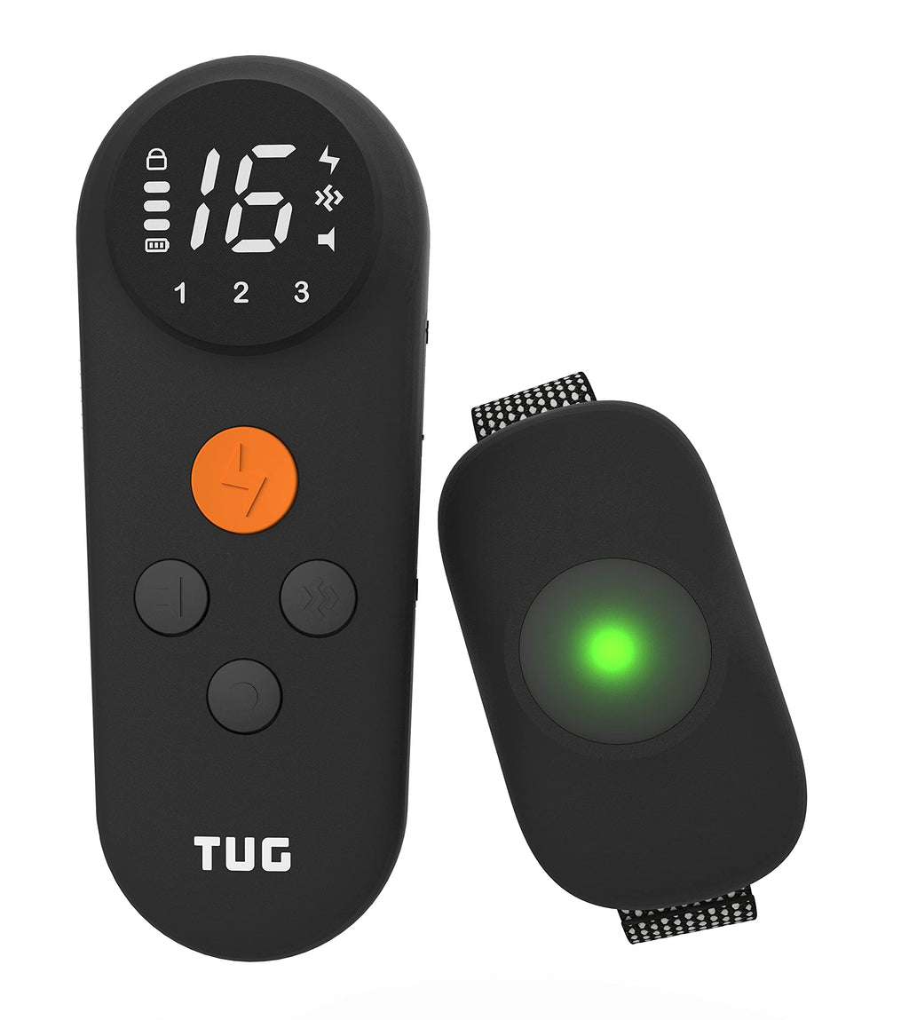 TUG Dog Training Collar with Rechargeable Remote | 3 Training Modes: Beep, Vibration, & Shock | Waterproof | E-Collar (Black) - PawsPlanet Australia