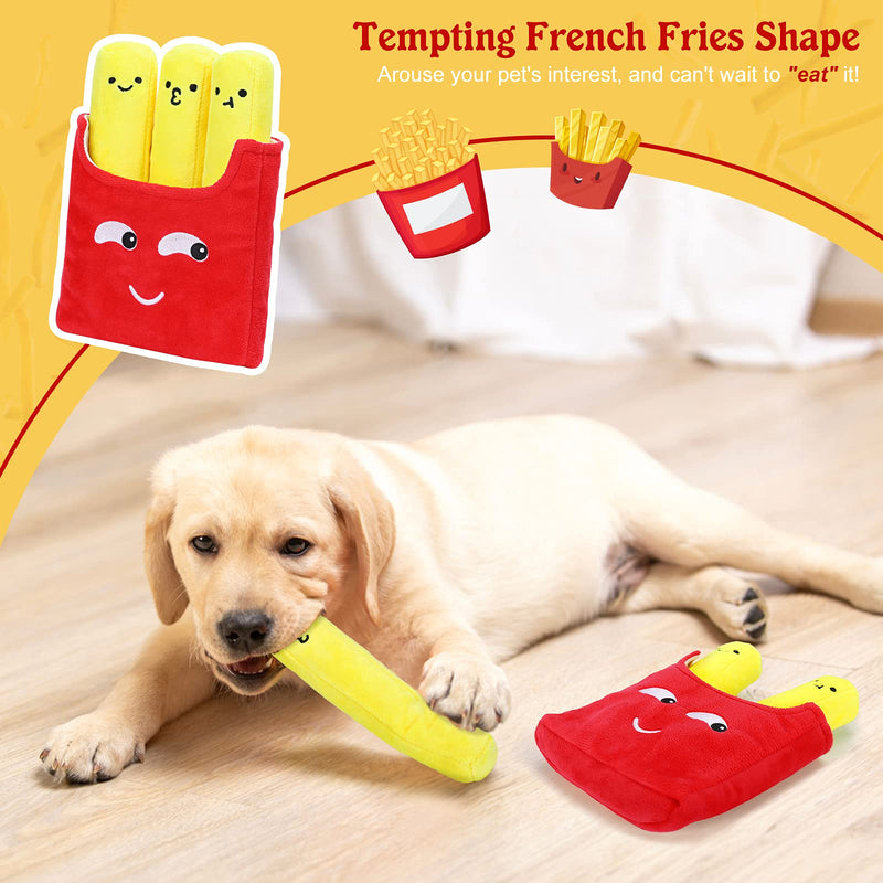 Pawaboo Squeaky Dog Toys, Interactive Plush Dog Toys, Tug of War Dog Chew Toys, Safe Soft Plush Stuffed French Fries Shaped Pet Toys, Pet Biting Training Playing Chew Toys for Puppy Small Medium Dogs - PawsPlanet Australia