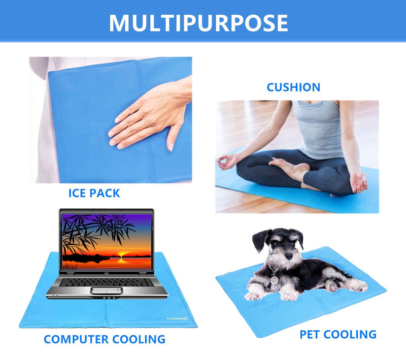 Cadosoigh Dog Cooling Mat Durable Pet Cool Mat Non-Toxic Gel Self Cooling Pad, Great for Dogs Cats in Hot Summer? sky blue ? (65 * 50CM) 65*50CM - PawsPlanet Australia