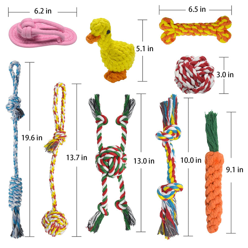 Dog Rope Toy, Durable Dog Toys for Aggressive Chewers, 9 Pack Puppy Teething Tough Dog Chew Toys, Indestructible Dog Toys for Small-Medium Dogs Interactive to Prevent Pet Boredom - PawsPlanet Australia