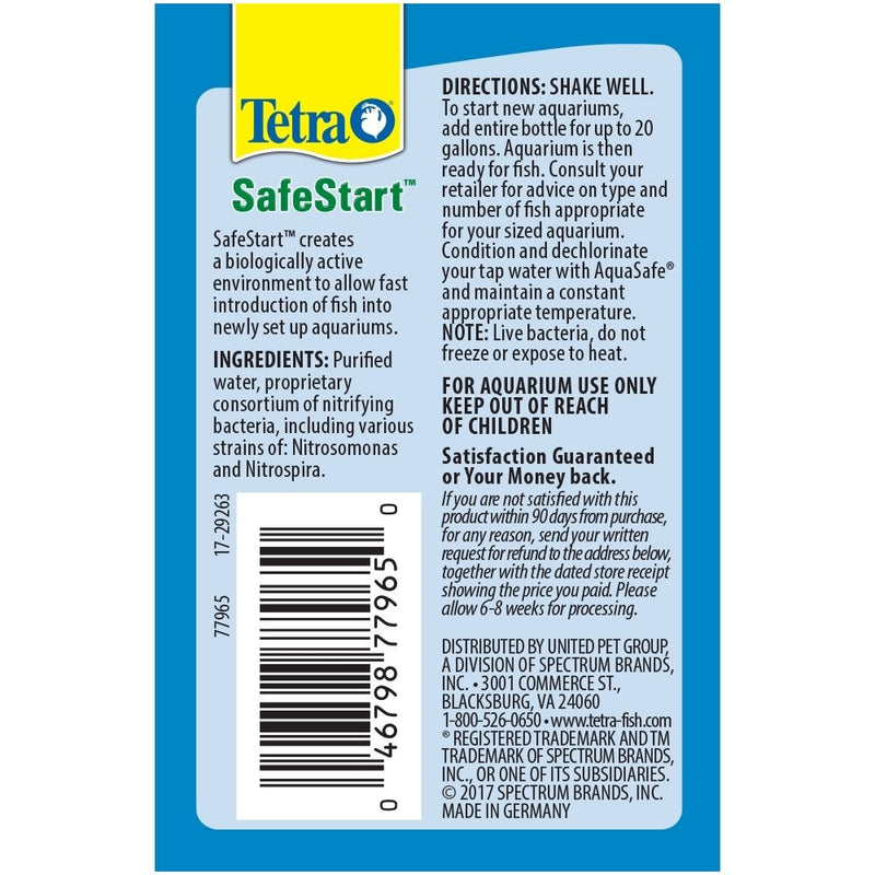 Tetra SafeStart, 3.38 Ounce, For Newly Set-Up Fish Aquariums - PawsPlanet Australia