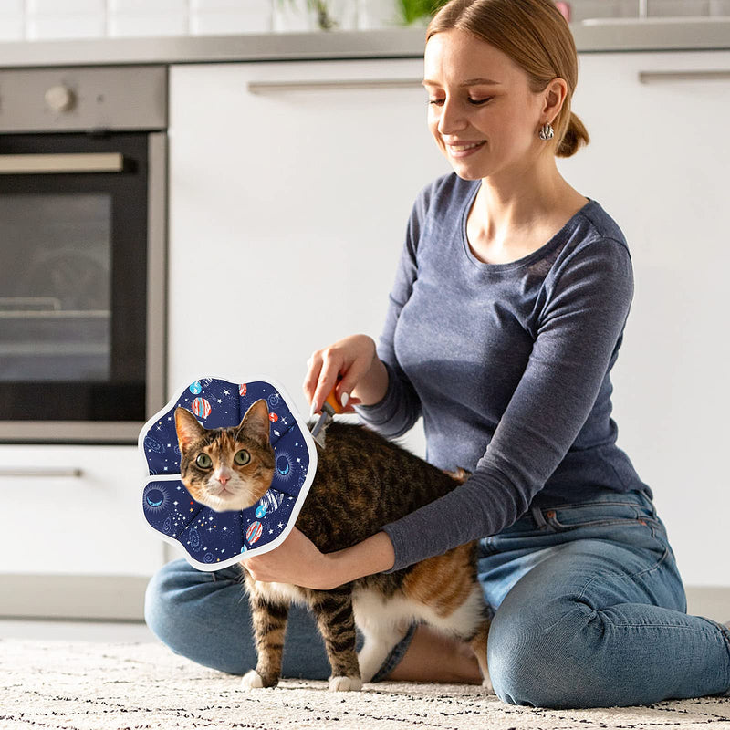 TIESOME Soft Cat Cone Collar, Adjustable Small Puppy Recovery Collar After Surgery Lightweight Comfortable Pet Protective Cotton Cone for Cat Kitten Prevent Licking Wounds - PawsPlanet Australia