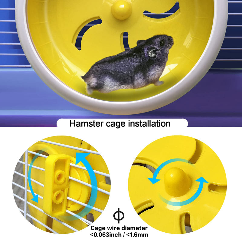 Hamster Wheel,Silent Hamster Wheel,Silent Spinner,Quiet Hamster Wheel,Super-Silent Hamster Exercise Wheel,Silent Spinner Hamster Wheel for Hamsters,Gerbils,Mice,Small Pet 6.9inch Spinner Yellow - PawsPlanet Australia