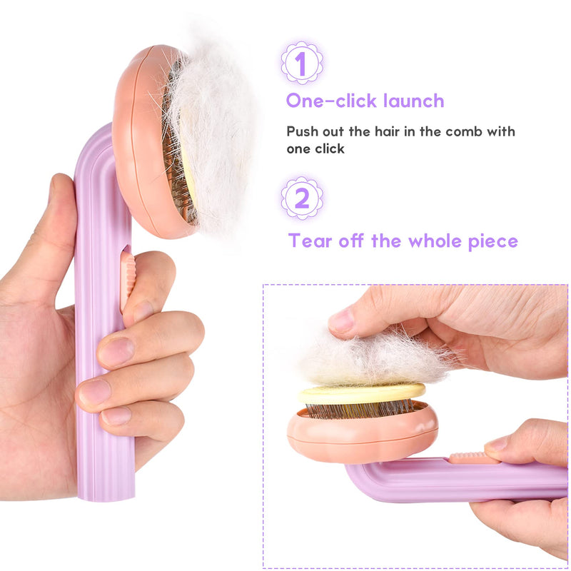 Dog or cat grooming brush for long or short haired cats, cat brush with nail clippers and files, cat comb for kittens, puppy massage, removes tangles and loose fur - PawsPlanet Australia