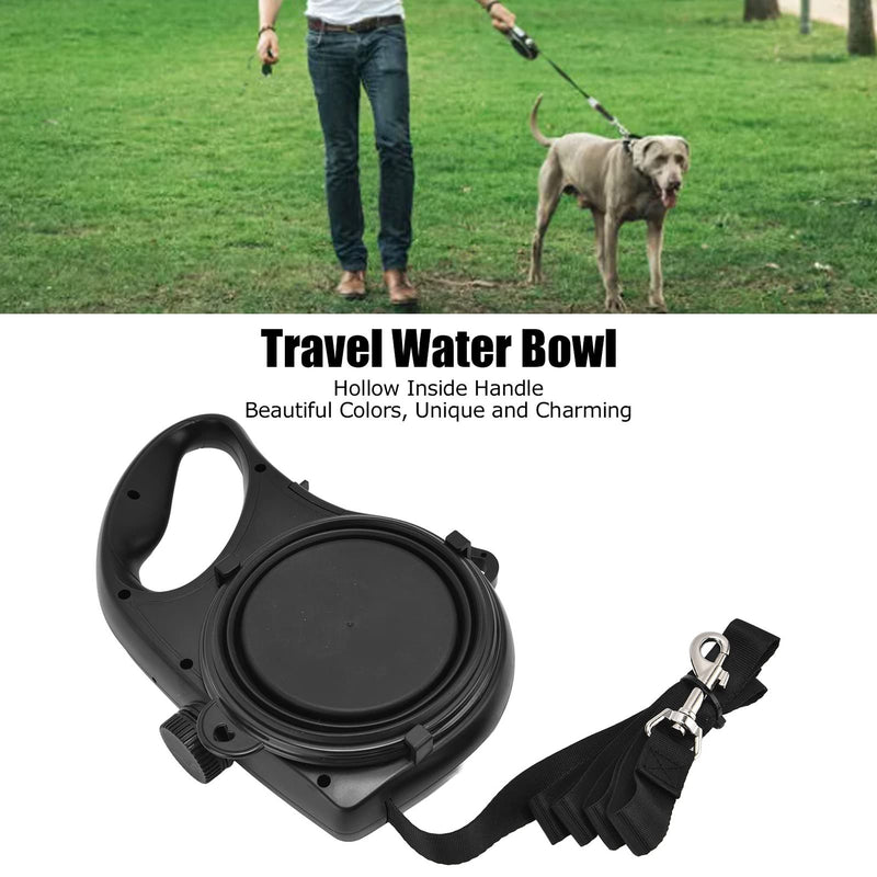 Dog leash dog leash small dogs light dog leash medium dog leash cat, multifunctional pet leash with foldable water bowl for small medium dogs (9.1 x 6.7 x 2.0 inches) (black) black - PawsPlanet Australia