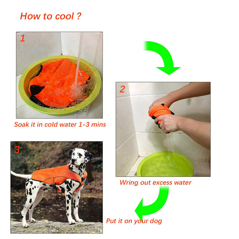 [Australia] - smartelf Dog Cooling Vest,Dog Cooling Coat Evaporative Swamp Cooler Jacket Safety Reflective Vest for Large Dogs Walking Outdoor Hunting Training Camping Orange L 