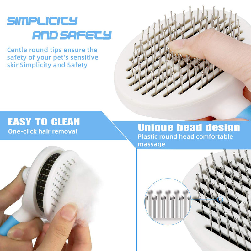 LOVEXIU Dog Grooming Brush, Dematting Comb For Cats&Dog, Slicker Brush For Pet Hair Removal Massaging,Daily Use To Shedding 95% Dead Hair&Dirt Stainless Steel For Long Haired Short Hair Cats/Dogs - PawsPlanet Australia