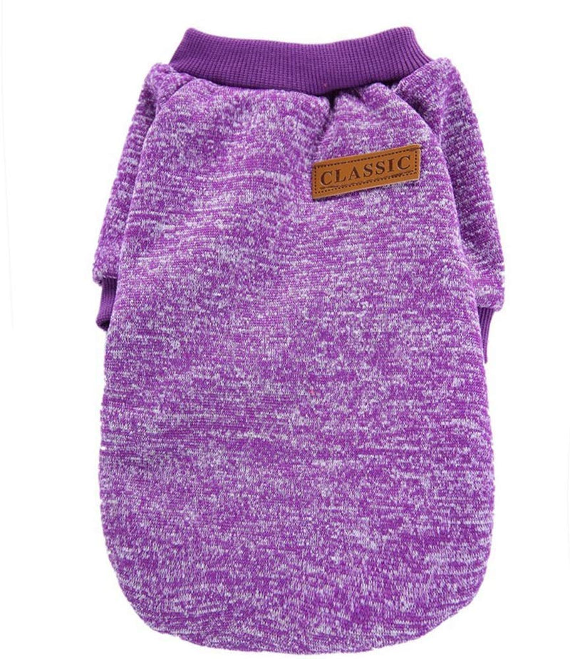 Ducomi Classic Sweatshirt with Elasticated Cuffs and Collar in Soft Fleece Cotton for Dogs and Cats (Purple, XXL) Purple - PawsPlanet Australia