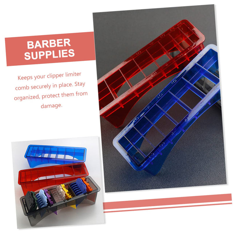 BIUDECO Hairdressing Tool Hair Clipper Comb Box Clipper Limiter Comb Holder Clipper Guard Holder Guide Comb Organizer Storage Protector Red Plastic Hairdresser Organizer Guide Comb 22x6.6cm Red - PawsPlanet Australia