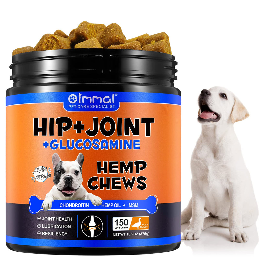 Hemp Hip and Joint Supplement for Dogs, Hemp Treats Joint Pain Relief, Hip & Joint Supplement w/MSM + Chondroitin + Hemp Oil + Omega 3, 150 Dog Joint Pain Relief Treats - PawsPlanet Australia