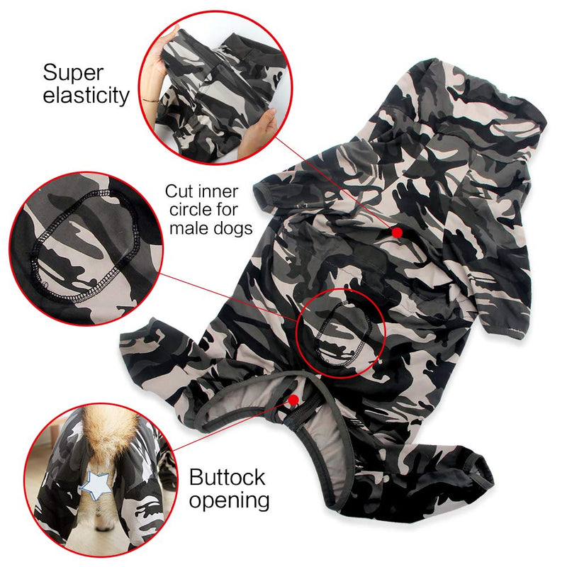 [Australia] - Heywean Dog Surgical Recovery Suit Thunder Shirts for Dogs Long Sleeve Keep Dog from Licking Abdominal Wound Protector E-Collar Alternative After Surgery Wear Pet Supplier XS Camouflage 