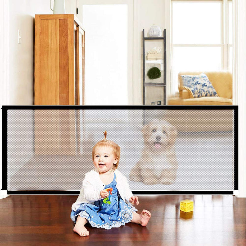 [Australia] - Mesh Gate for Dog and Pets, Baby Gate, Portable Folding Pet Guard Mesh Safe Gate Lsolated Gauze,Baby Safety, Easy Install Anywhere Large 