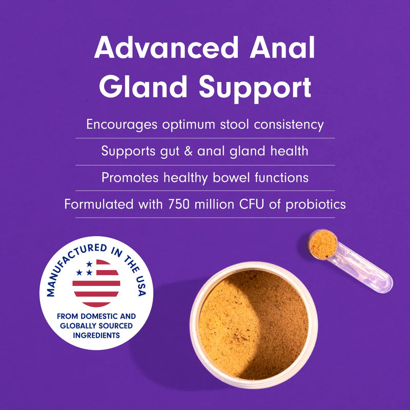Petlab Co. Anal Gland Support – Target Scooting & Fishy Odor - Supports Anal Gland Health While Helping to Optimize Stool Consistency - Easy to Use Powder - PawsPlanet Australia