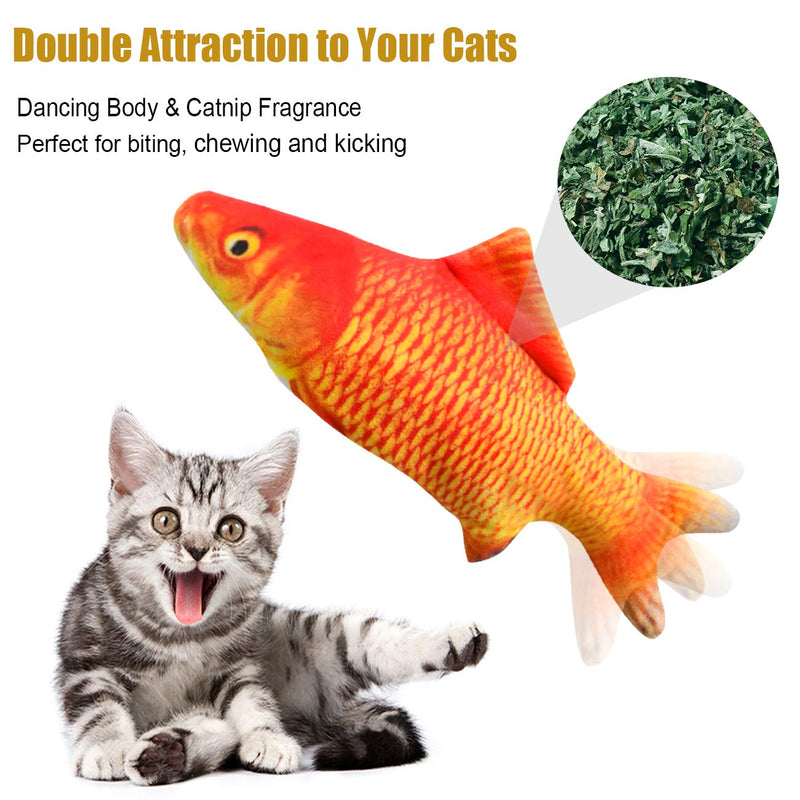 [Australia] - Senneny Electric Moving Fish Cat Toy, Realistic Plush Simulation Electric Wagging Fish Cat Toy Catnip Kicker Toys, Funny Interactive Pets Pillow Chew Bite Kick Supplies for Cat Kitten Kitty (Carp) 