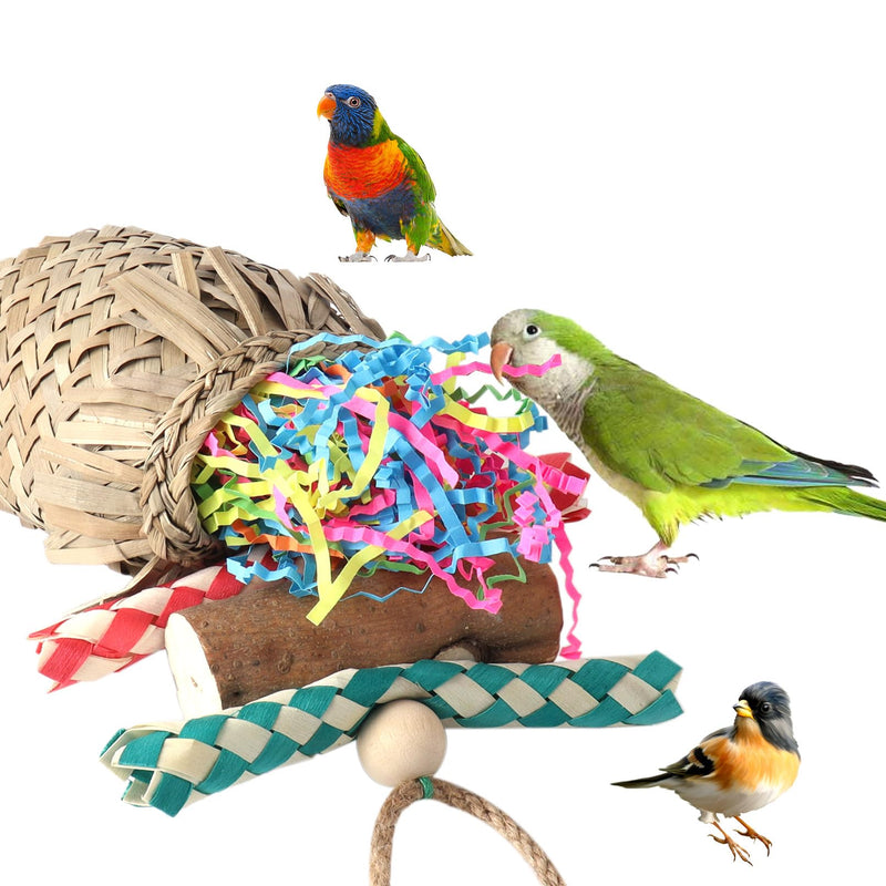 jovani Bird Foraging Toys, Colorful Shredding Crinkles Natural Foraging Sola for Conures Cockatiels Parakeets Lovebirds and Other Similar Birds - PawsPlanet Australia
