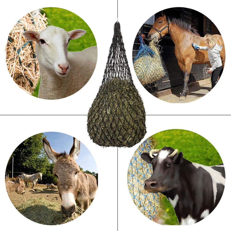 [Australia] - B BLOOMOAK Horse Hay Net 40" Slow Feeder Hay Bag Equestrian Feeding Supplies (Black) Black 