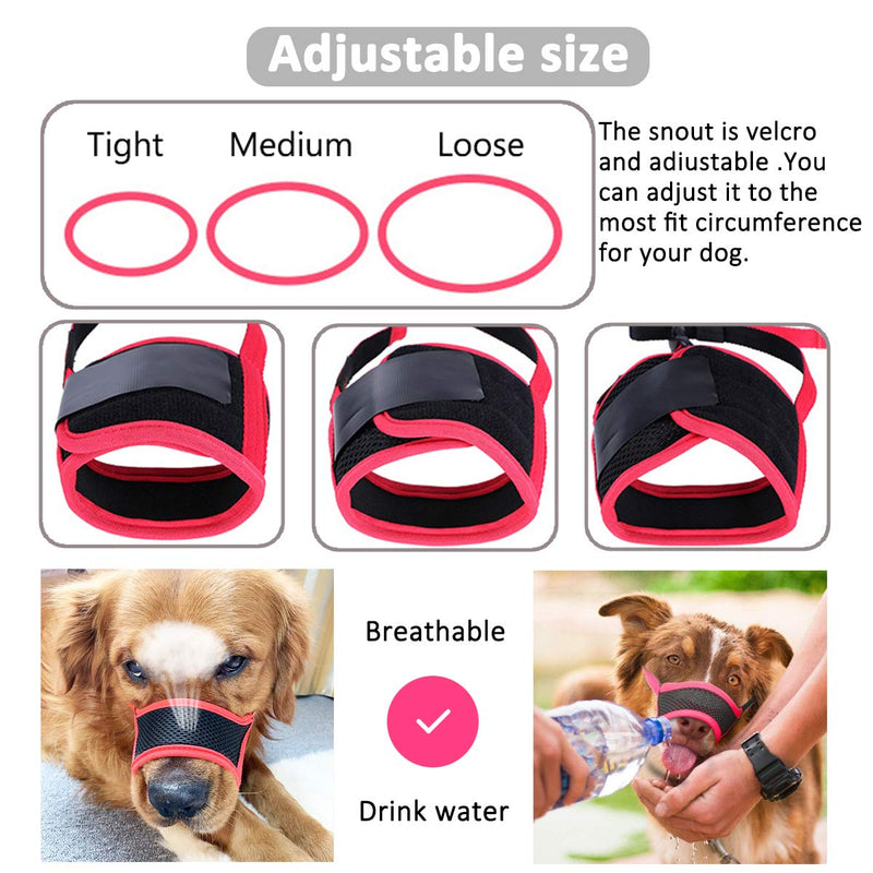 [Australia] - LUCKYPAW Dog Muzzle Anti Biting Barking and Chewing, with Comfortable Mesh Soft Fabric and Adjustable Strap, Suitable for Small, Medium and Large Dogs XS Black 