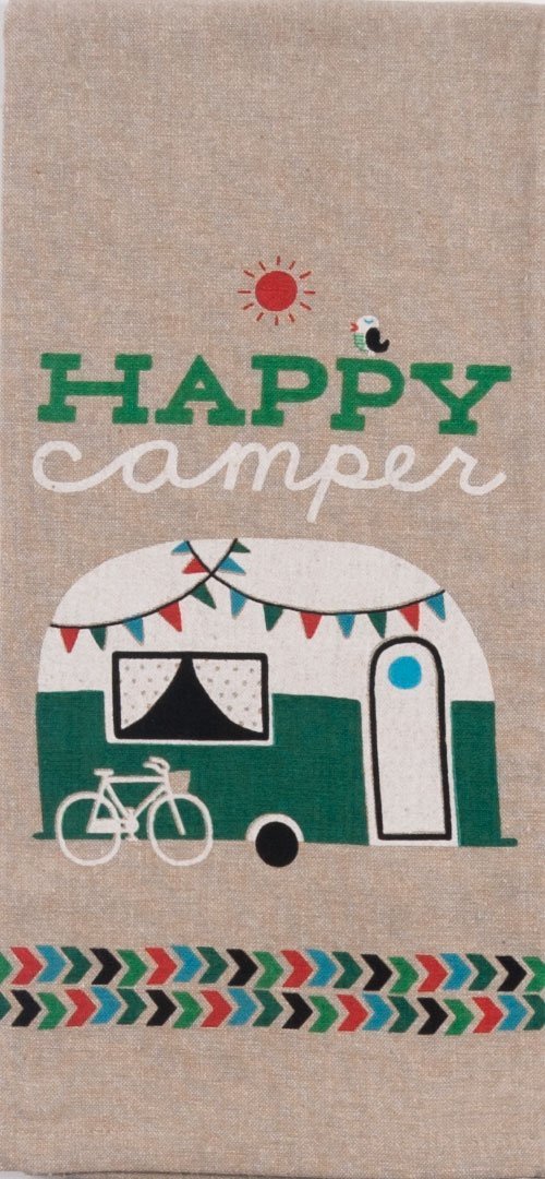 Kay Dee Designs Camping Adventures Chambray Towel Set - One Each Happy Camper & I Heart Camping - PawsPlanet Australia