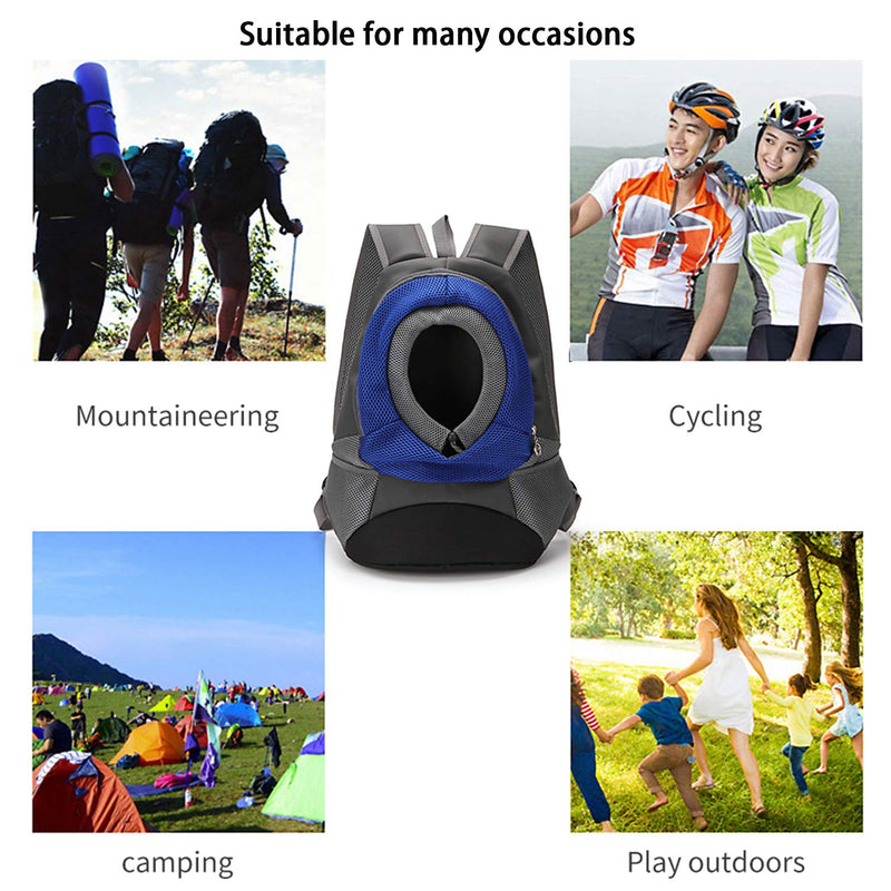 Dog Cat Pet Carrier Backpack Rucksack Travel Carrier Bag Puppy Front Shoulder Bag Soft Side Breathable Mesh Head Out Design Airline Approved Lightweight Carry Bag For Biking Hiking Trip Shopping Blue-M size - PawsPlanet Australia