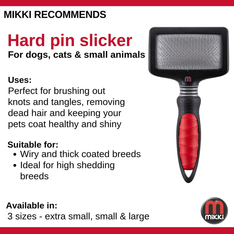 Mikki Dog, Cat, Puppy, Kitten Grooming Hard Pin Slicker Brush -For Knot, Tangles -Sml-Med Pet-Small - PawsPlanet Australia