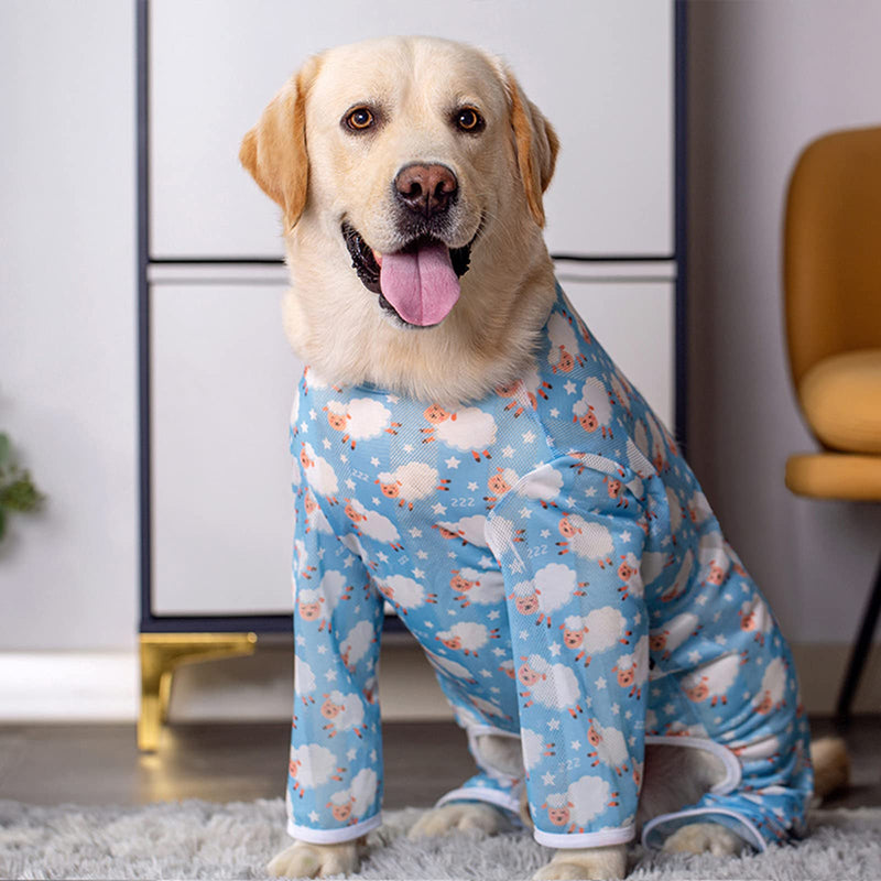 Dog Clothes for Medium Large Dogs, Anti-Hair Dog Onesie Sunscreen Cooling Pet Four-Legged Jumpsuit Pajamas Dog Shirt (26#:Blue) 26#:Back Length:17.71inch Blue - PawsPlanet Australia