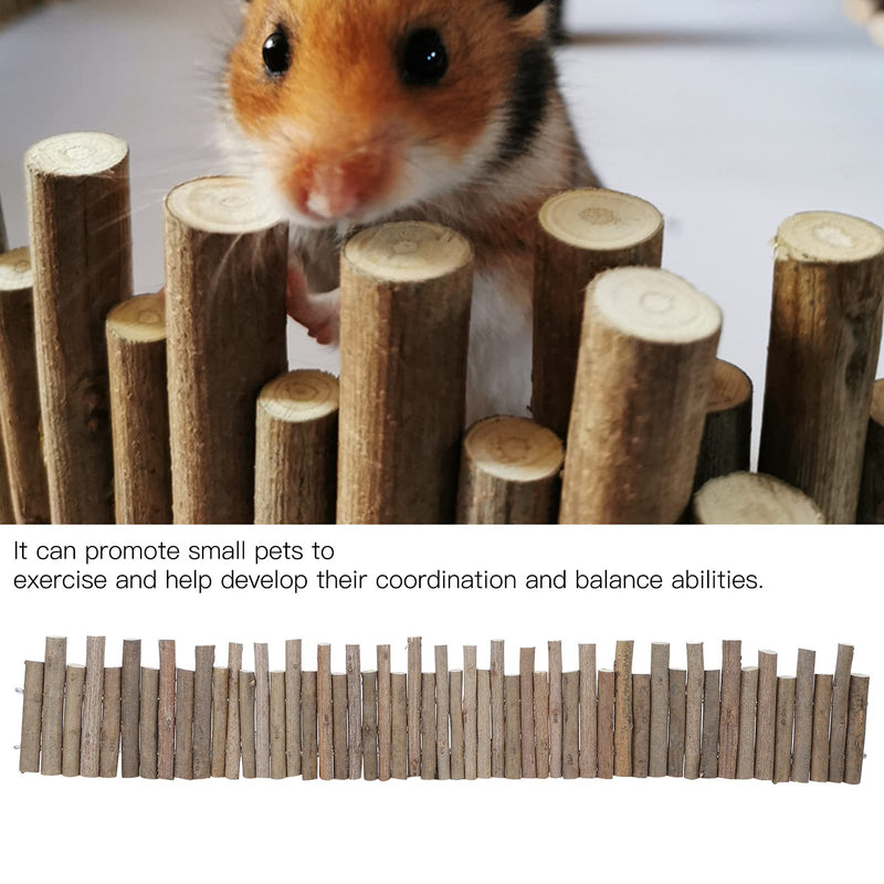 Pssopp Natural Wooden Bridge Hamster Wooden Fence Rat Ladder Bridge Toy Wooden Hamster Wooden Ladder Chew Toy for Small Animals, Dwarf Hamster (30CM) 30CM - PawsPlanet Australia