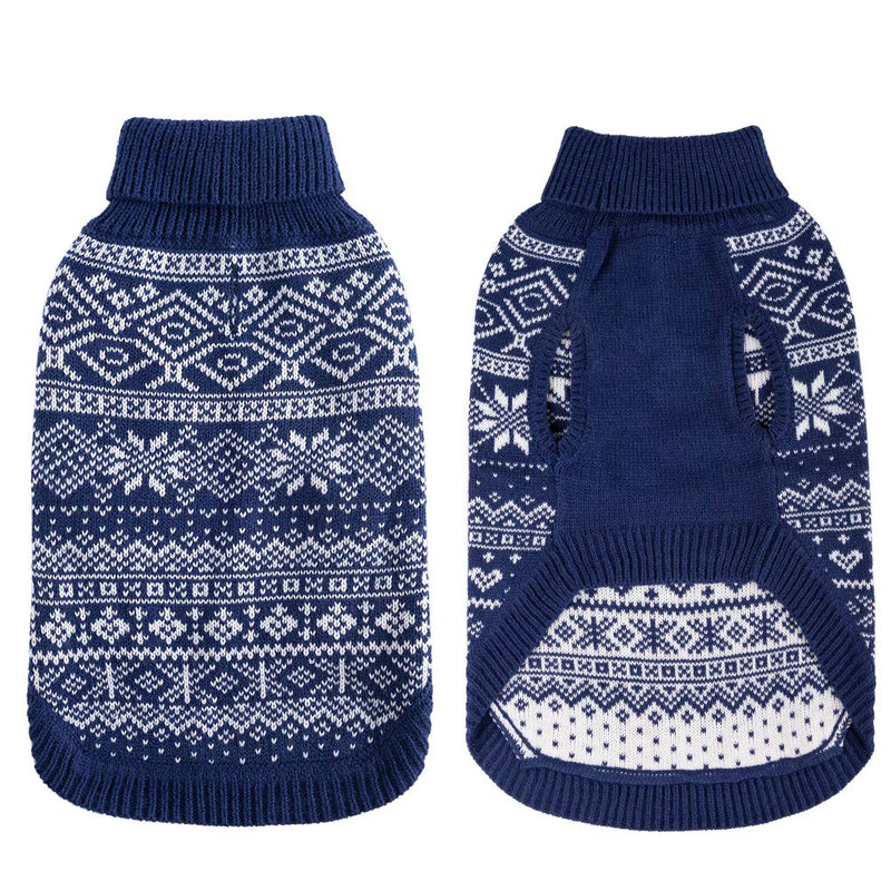 HOMIMP Argyle Dog Sweater - Warm Jumper Sweater Winter Clothes Puppy Soft Coat Dogs Blue XSmall XS - PawsPlanet Australia