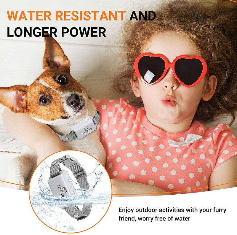 Bark Collar for Dogs, Anti Barking Training Collar with 3 Adjustable Sensitivity and 7 Intensity Beep Vibration for Small Medium Large Dogs (Grey) - PawsPlanet Australia