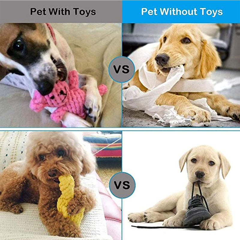 3 Pack Dog Rope Toys, Pet Puppy Chew Toys for Teething Boredom Dogs Rope Ball Knot Training Teeth Dogs Treats Toys Dog Gifts(Duck, Lion,Deer) - PawsPlanet Australia