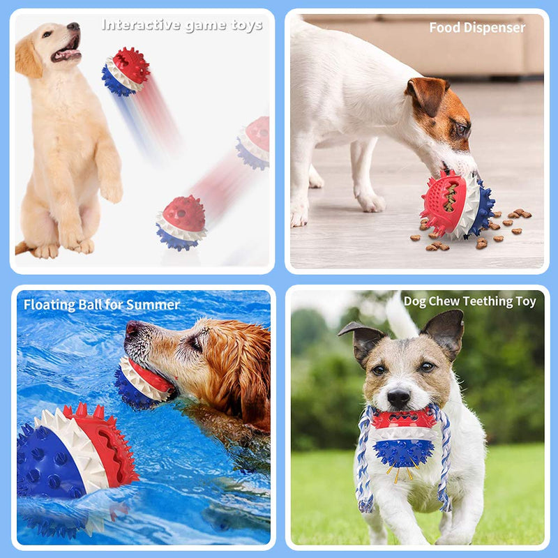 Squeaky Dog Chew Toy for Aggressive Chewers Interactive Dog Ball Toy Almost Indestructible Tough Durable Balls for Large Medium Dogs Puppy Chew Pet Toys,Teeth Cleaning and Treat Dispensing Dog Toys - PawsPlanet Australia