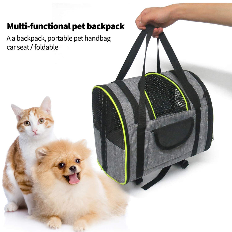 PETCUTE Cat Carrier pet carrier for small Dog Foldable Pet Travel Backpack for Car Green - PawsPlanet Australia